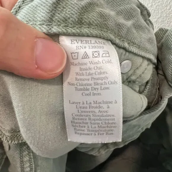 Everlane Women's A-Line Denim Shorts Green Size30 Cut-Off Style - Picture 6 of 6